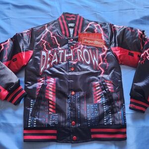 HEADWEAR CLASSICS DEATH ROW SATIN JACKET RED/BLACK SIZE YOUTH BOYS KIDS SIZE MED
